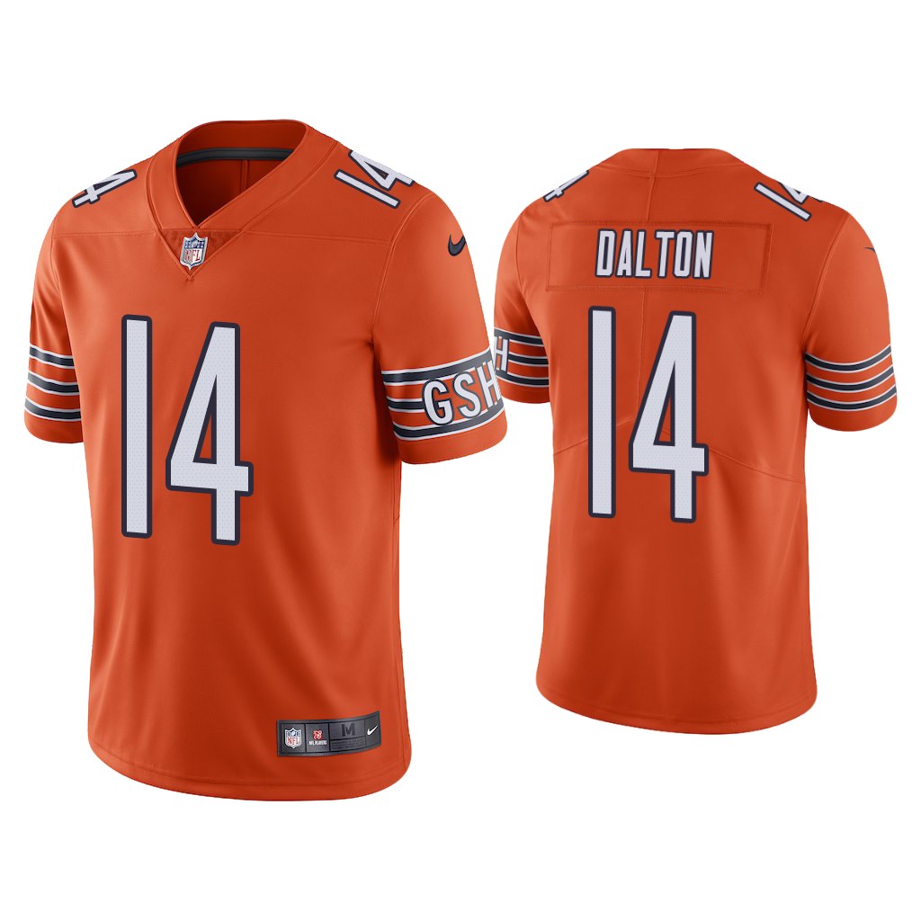 Men's Chicago Bears #14 Andy Dalton Orange NFL Vapor untouchable Limited Stitched Jersey